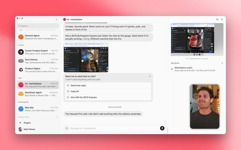 Marketplace bot in a chain