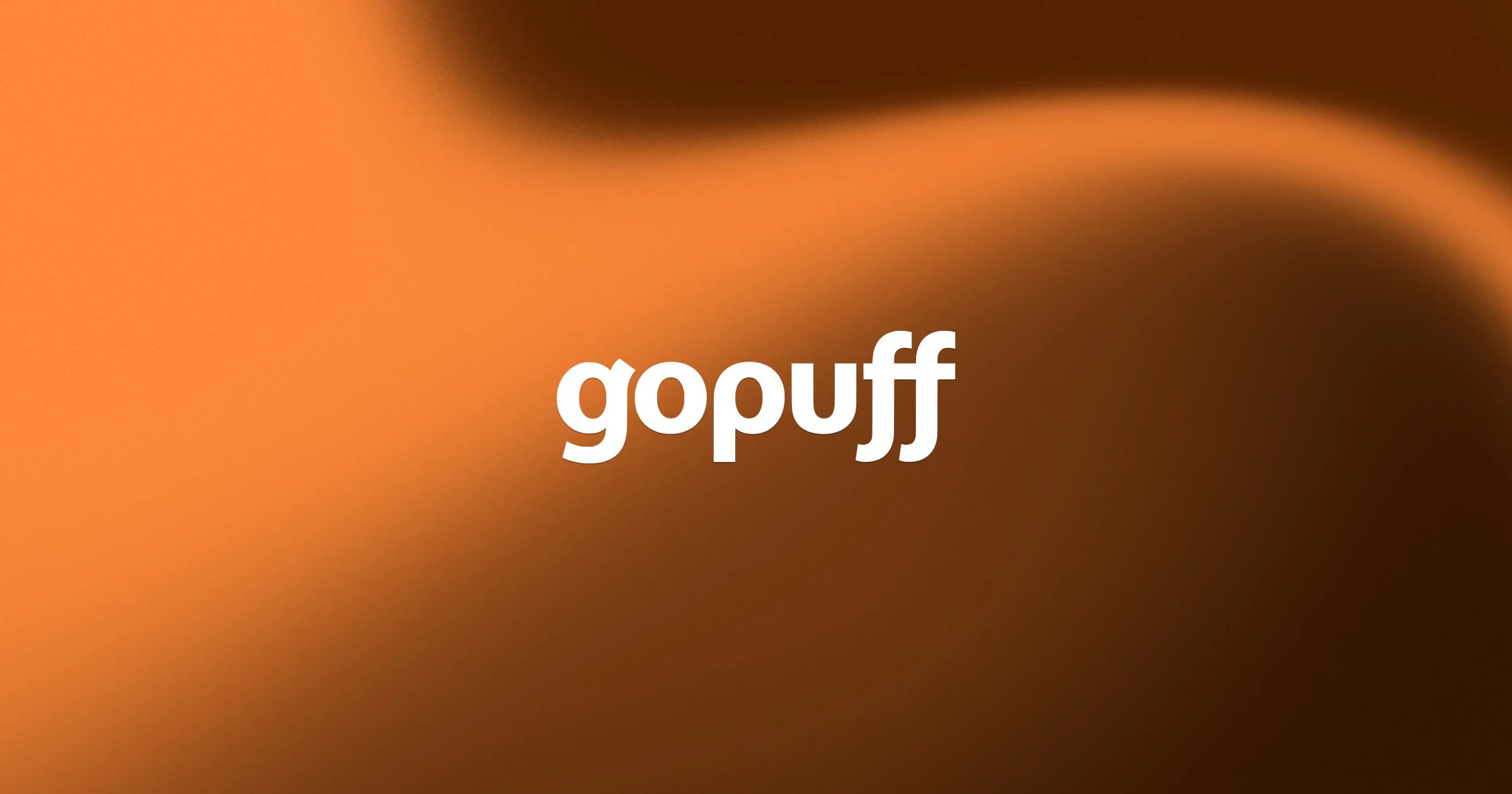 Gopuff logo on an orange gradient