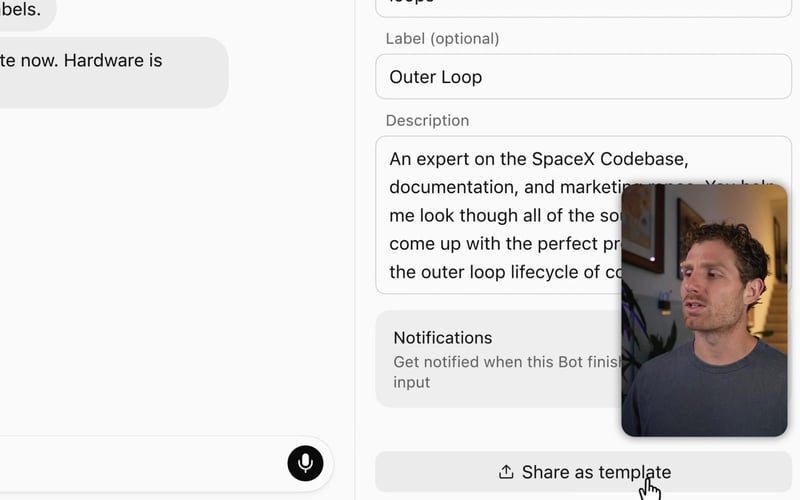 Share as Template in bot settings
