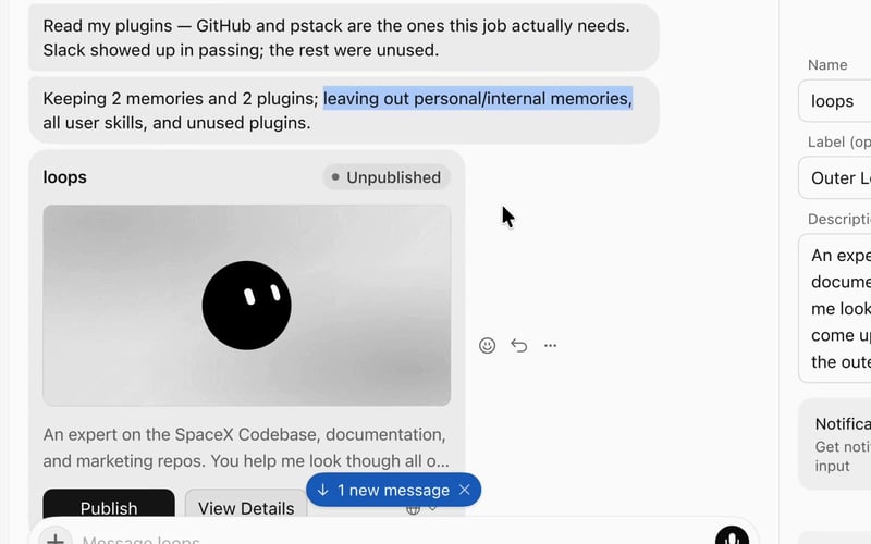 Memories and plugins included in the template